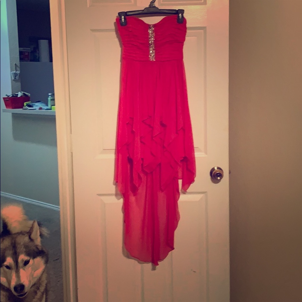 Gorgeous Coral/Pink High-Low Strapless Dress